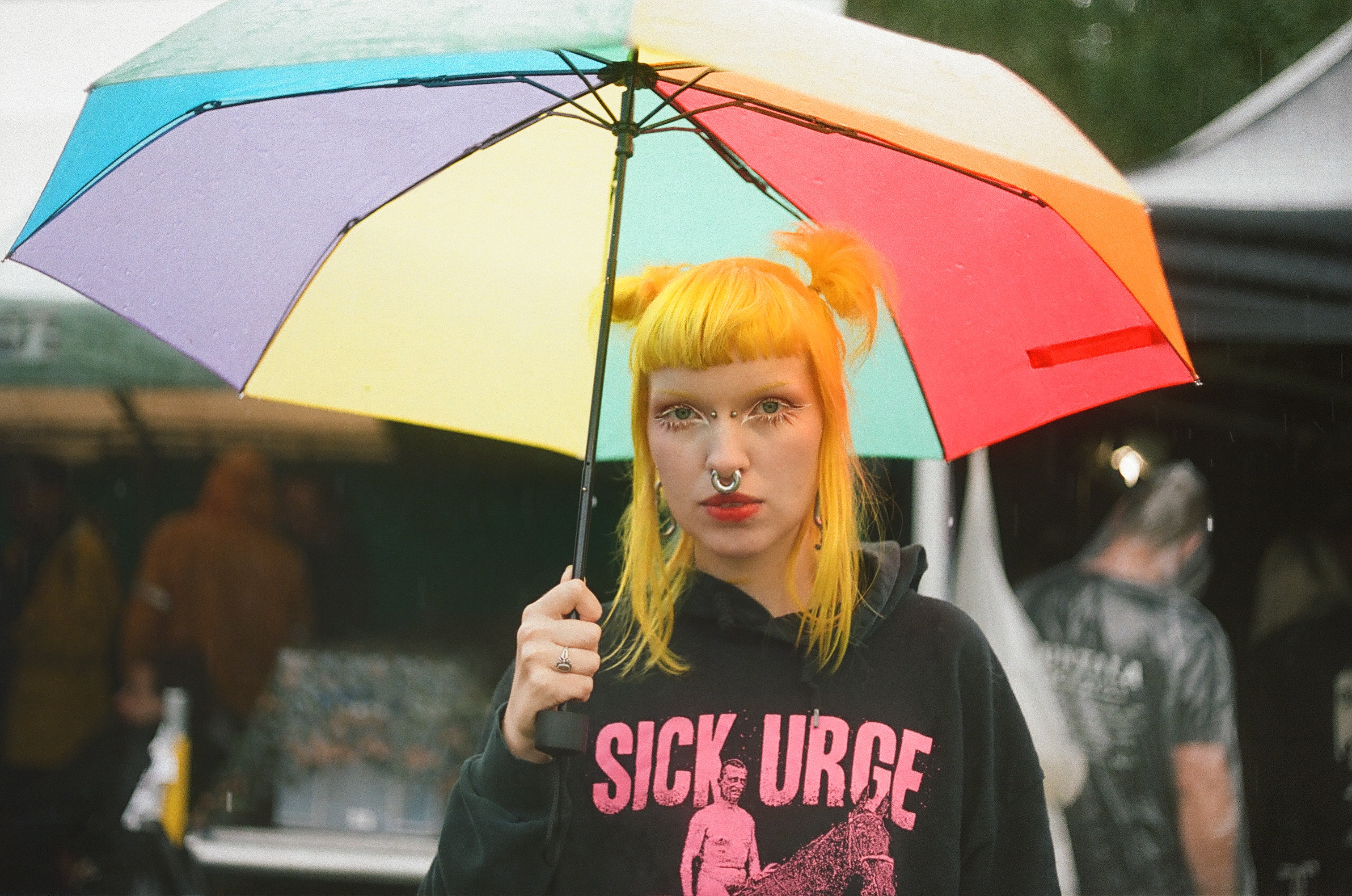 Orange hair umbrella