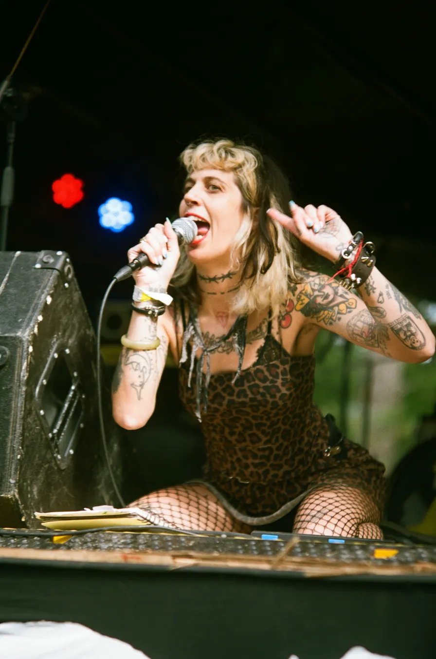 Singer on stage